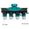 4 Way Hose Splitter Metal Valve Water Distribution Controller Connector