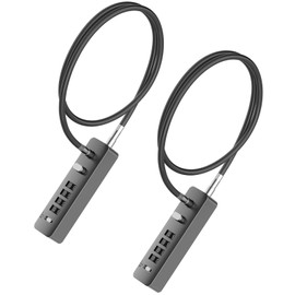 YogePote Cable Locks with Combination, 23.6" Bicycle Cable Rope Lock, Resettable Combination Lock with Steel Wire Rope, Combo Bike Lock for Cabinet, Locker, Fence, Helmet, Fridge (Gray-2pack)