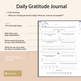 carta lusso Gratitude Journal: Daily Mindfulness Prompts, Positivity Tracker & Happiness Exercises - Guided Reflective Writing, Self-Care Journal for Women &Men (Grey)
