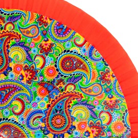 PracticDomus Cachemire Red 23cm Printed Acrylic Folding Fan