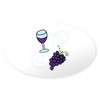 CafePress Wine Glass Sticker Oval Car Bumper Sticker