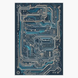 Leyland Designs Elegant Circuitry: Sophisticated Pattern of a Circuit Board Bumper Sticker Window Water Bottle Decal 5""