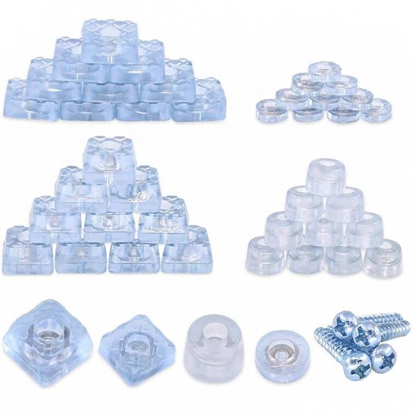 Keadic 128Pcs Transparent Rubber Non Slip Non Skid Furniture Pads