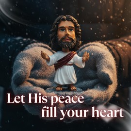 Jesus Bobblehead – 4.29” Mini Dashboard Jesus for Car, Durable Resin Figurine, Christian Car Decor & Religious Accessories, Tiny Jesus Dashboard Ornament for Loved Ones (Red)