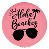 Enthoozies Aloha Beaches Pink Laser Engraved Leatherette Compact Mirror -