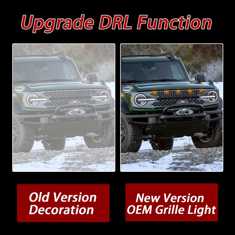 LED 5pcs Front Grille Light Compatible with 2021 2022 2023