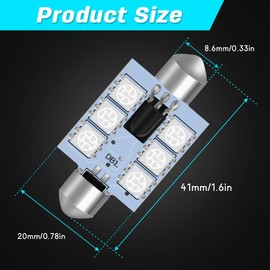 Qoope - Pack of 2-41mm (1.61") Festoon LED Bulb RGB with Remote Control, 16 Colors Change LED Car Interior Light Dome Map Courtesy Lamps License Plate Lights 569 578 211-2 212-2