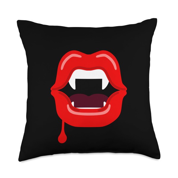 Halloween Bloody Vampire red Mouth Lips with Fangs Long Pointed