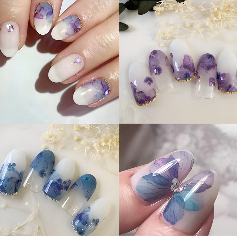 Chisafly Nail Stickers, Flowers, Hydrangea, Petals, Flower Nail Stickers, Colorful,
