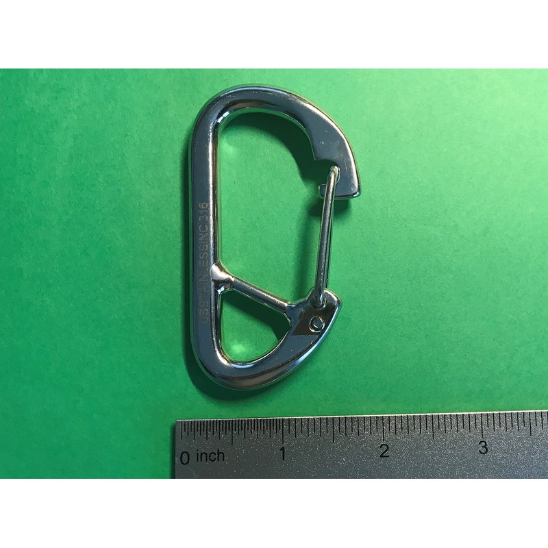 US Stainless Stainless Steel 316 Spring Hook Carabiner 5/16 Marine