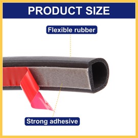 REPAIROCK 5m 16.4ft Car Door D Shape Rubber Weather Waterproof Car Seal Strip Durable Material Auto Replacement Parts