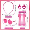 Meleager 90s Accessories Outfit Women, Pink Headband Earrings Mesh Gloves,