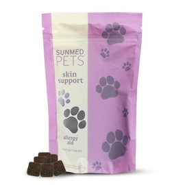 Sunmed Skin Support Dog Allergy Relief Chews – Natural Seasonal Allergy Relief with Nettle, Quercetin, & Green-Lipped Mussel – Soothes Itchy Skin, Supports Health – 40 Count