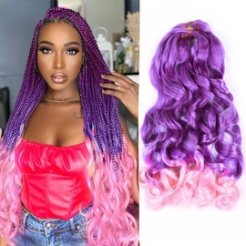 Amir Hair 8 packs French Curly Braiding Hair 20 Inch Loose Wave Braiding Hair Pre Stretched Synthetic Hair Extensions