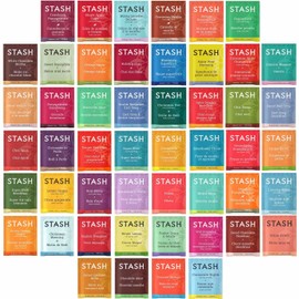 Stash Tea Bags Sampler - Caffeinated, Herbal and Decaf - 50 Ct, 50 Flavors