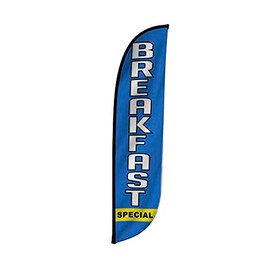 LookOurWay Feather Flag Banner - 12 Feet Tall Advertising Flags for Outdoor Business and Events Promotion - Swooper Flag Only - Diner Flags - Breakfast Special (10M1200129)
