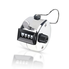 Counter, Hand Held, Number Holder, Resetable, Stainless Steel, 4 Digits, 0-999, Manual Measurement, Resetable, Durable, Lightweight, Easy Operation, High Precision Counting, Versatile Use, Sports