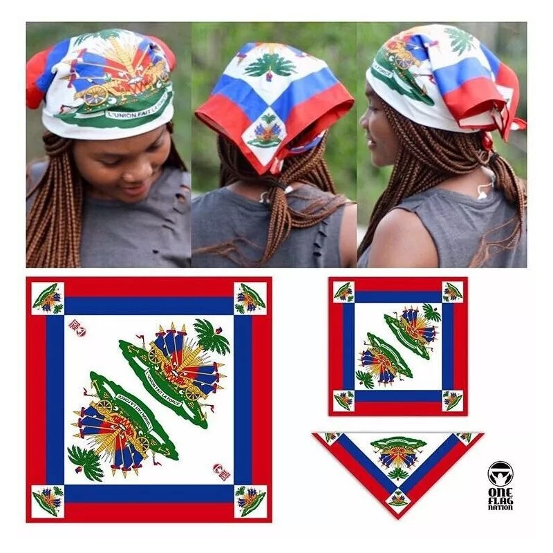 DGC Haiti Haitian Flag Bandana Unisex Size 22x22 Inches