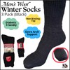 K58® Premium Men's Wool Diabetic-Friendly Heavy Ribbed Socks, 3 Pairs,