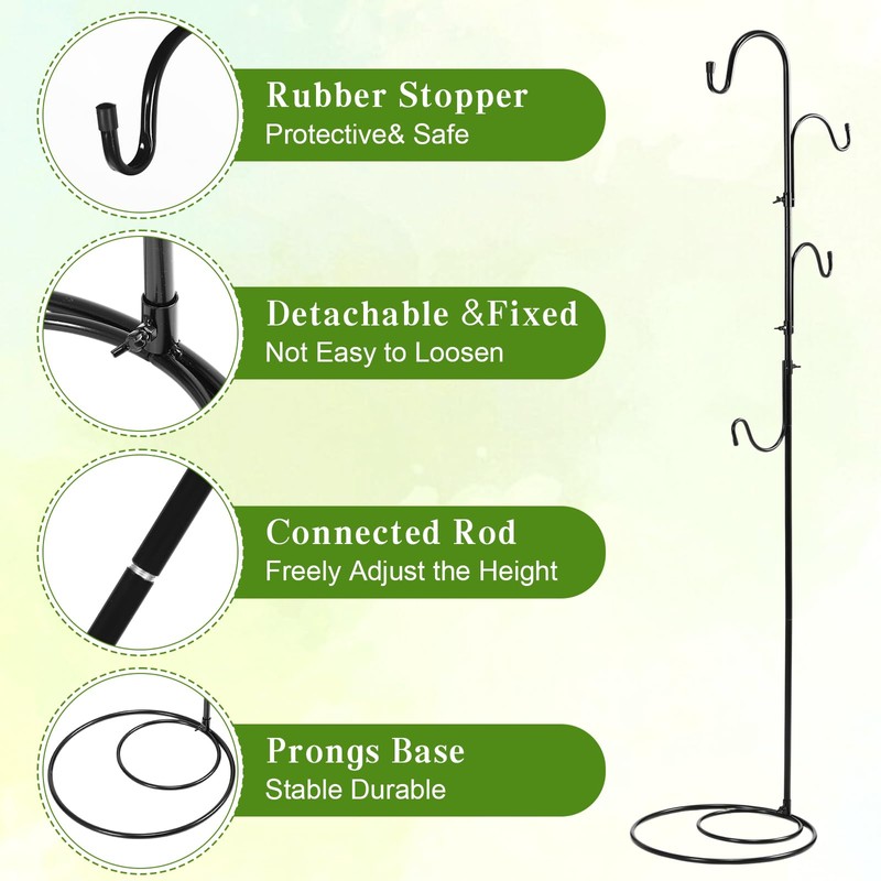 JaGely 1 Pcs Adjustable Shepherds Hook for Outdoor Heavy Duty