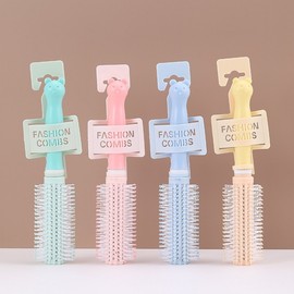Portable Cartoon Rolling Hair Brush for Students - Cute Curly Hair Massage Comb Free Size/Yellow 20ea