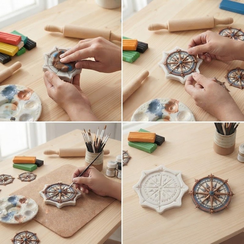 Compass Polymer Clay Molds Nautical Compass Silicone Mold