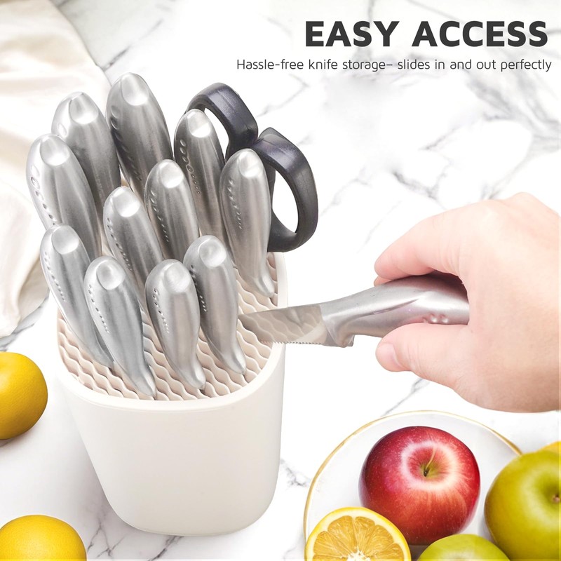 Universal Knife Block Holder for Kitchen, WELLSTAR Knife Stand without