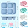 Lunbxx Bento Box for Kids, 4 Pack Reusable 5-Compartment Snack