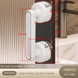 KAFENDA New Powerful Large Suction Cup Handle, Glass Door and Window Handle, Cabinet, Refrigerator, Furniture Auxiliary Handle, no Need for Drilling Installation, Detachable (Large White)