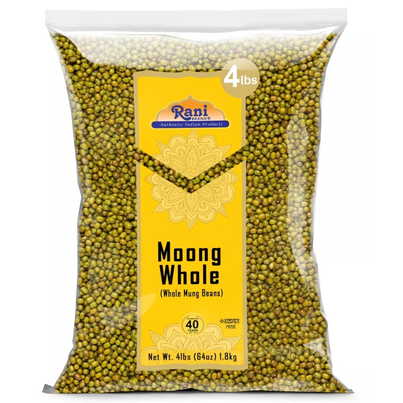 Rani Moong Whole Lentils Indian 4lbs (64oz) (Ideal for cooking