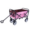 ESPIDOO Foldable Wagon Cart with Strapping System: Pink Metal Frame