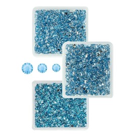 qiipii Light Blue Crystal Resin Rhinestones for Crafting Sky Blue Flatback Stones 3mm 4mm 5mm Non-Hotfix Blue Diamonds Crystals Gems Charms for Nails Face Eyes Makeup Body Tumblers Bottles DIY Crafts