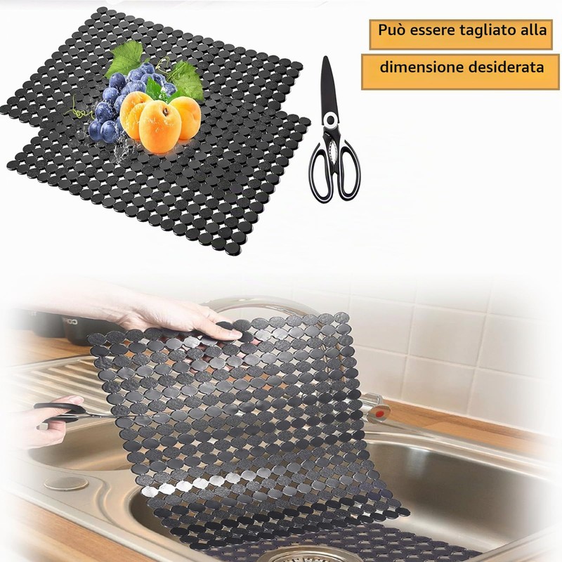 Tappetino per Lavello Cucina, 30 x 40 cm, 2 Pezzi