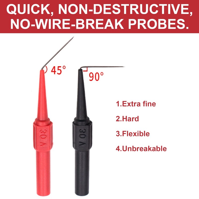 Back Probe Kit, 10 PCS Needle Test Probes, 0.7mm Insulation