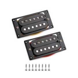Metallor Humbucker Pickup Set Double Coil Ceramic Magnet Electric Guitar Pickup Neck and Bridge Pickup Guitar Parts Replacement Black.