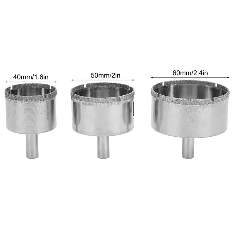 3pcs Portable Hole Opener Saw Drill Bit Tool for Glass