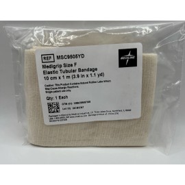 Medline Medigrip Tubular Bandages, Size F, 4"W (10 cm) for Large Knees or Thighs