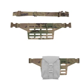 Tactical Fanny Pack Adapter Panel Waist Belt Extension Platform for Molle Pouches Magazine Pouch (CP 4 Columns)