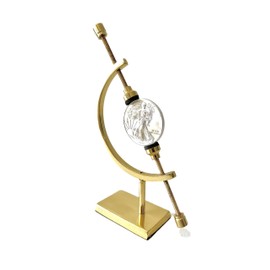 Clearco Brass Sphere Holder Caliper Stand, Caliper Style Display Stand For Minerals, Ornaments, Gems, Shells, Coins, etc., Brass, 6 inches, CS5001-06B