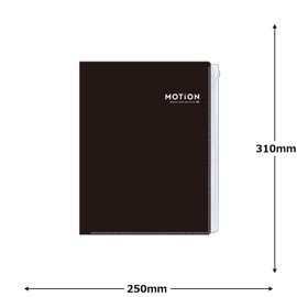 Camio Japan 229983 Clear File with Zipper, 6-P Clear File, Black