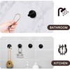 stusgo 4 Pcs Black Suction Cup Towel Hooks, Stainless Steel