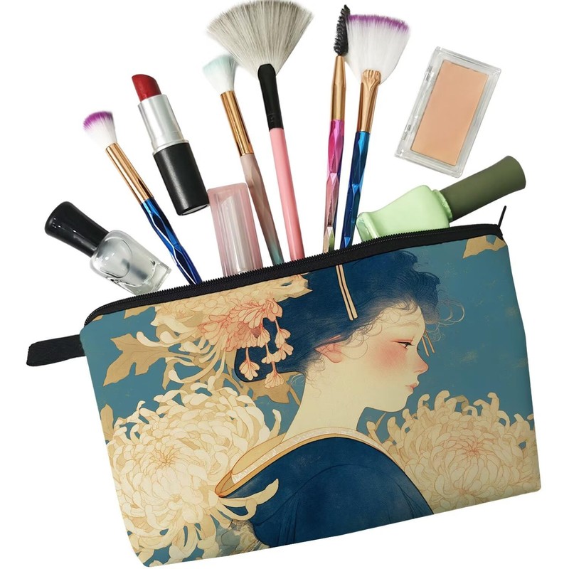 Livel lhood Japanese Geisha Makeup Bag Cute Small Organizer Zipper