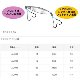 Gamakatsu Assist Line 480 (Medium Core Fluoro) 9.8 ft (3 m) AL003 No. 15