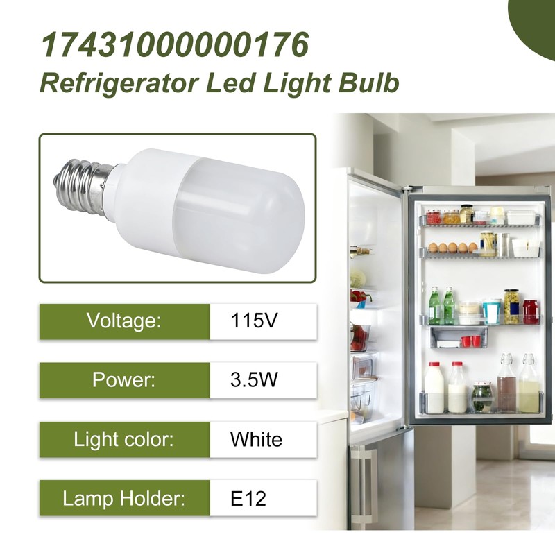 RUB0B0SHOP 17431000000176 Refrigerator Light Bulb Replacement for Insignia/Midea Refrigerator, Led