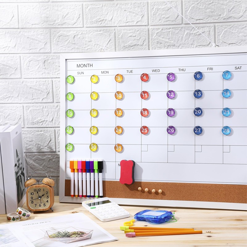 Lincia 41 Pcs Dry Erase Calendar Whiteboard for Wall, 23.6"