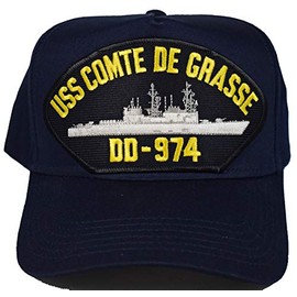 USS COMTE DE GRASSE DD-974 HAT - Navy Blue - Veteran Owned Business