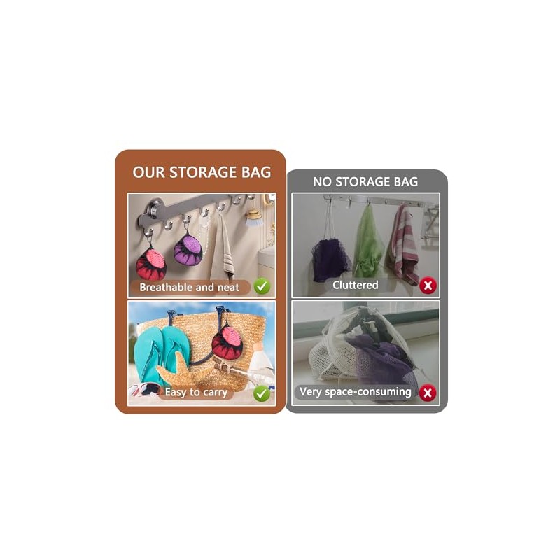 Esponjas Baño Exfoliantes Red Africana Paquete Uso Diario Azul Marino