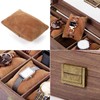 3 Slot Watch Display Case Wood Detachable Pillow Glass Cover