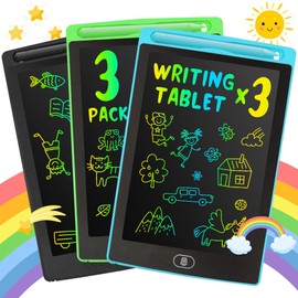 LEYAOYAO 3 Pack LCD Writing Tablet 8.5inch Colorful Screen Doodle Pad Drawing Board Learning Educational Toy - Gift for Kids 3-6 Years Old Girl Boy (Black+Green+Blue) (TB-3PCS-8)