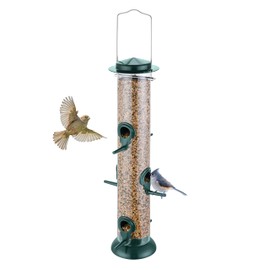 TrampgiK Bird Feeders Premium Hard Metal for Wild Bird Feeder for Outdoors Hanging,Humming Bird Feeder,14 Inch 6 Port Green,Pack of 1